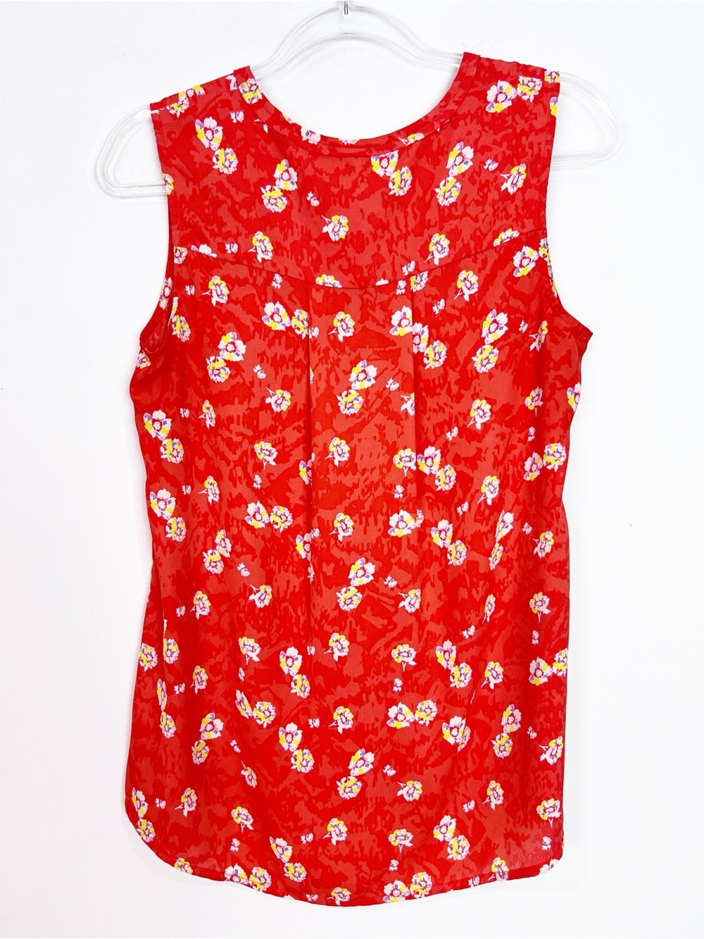 CABI VITAL BLOUSE ORANGE WHITE FLORAL PRINT SLEEVELESS STYLE 5550 WOMENS SMALL - Picture 4 of 4